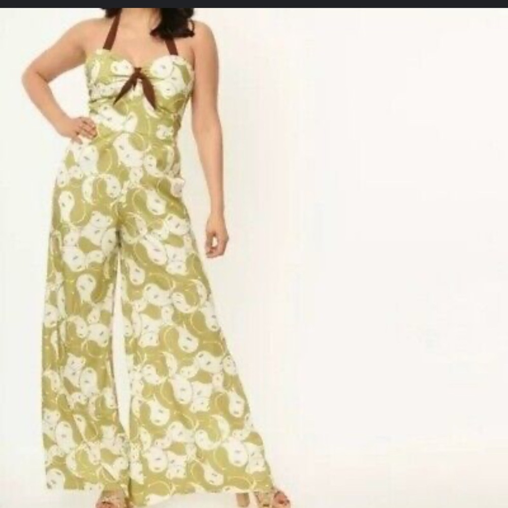 Stylish Green Patterned Jumpsuit
